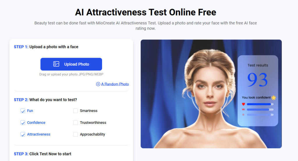 AI Attractiveness Test - MioCreate