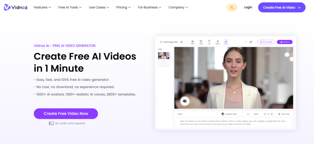 Vidnoz - Free AI Videos Maker